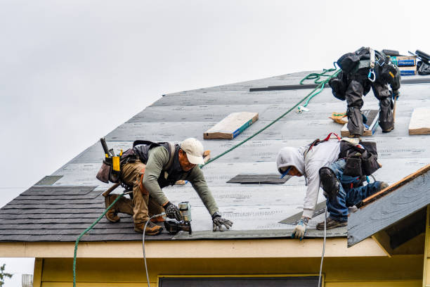 Professional Gutter Installation technician working in Wetumka, OK